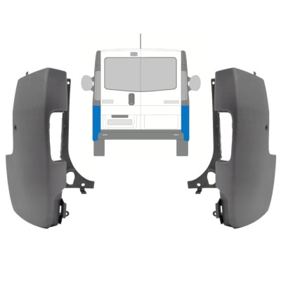 Esquina parachoques trasero para Renault Trafic 2001-2014 / Izquierda+Derecha / Conjunto 9944
