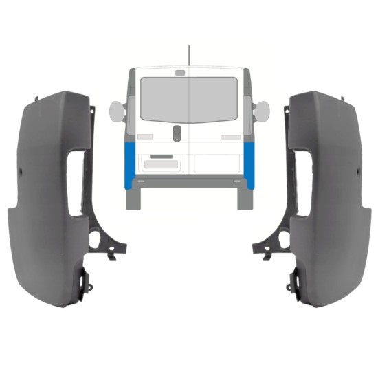 Esquina parachoques trasero para Renault Trafic 2001-2014 / Izquierda+Derecha / Conjunto 9944