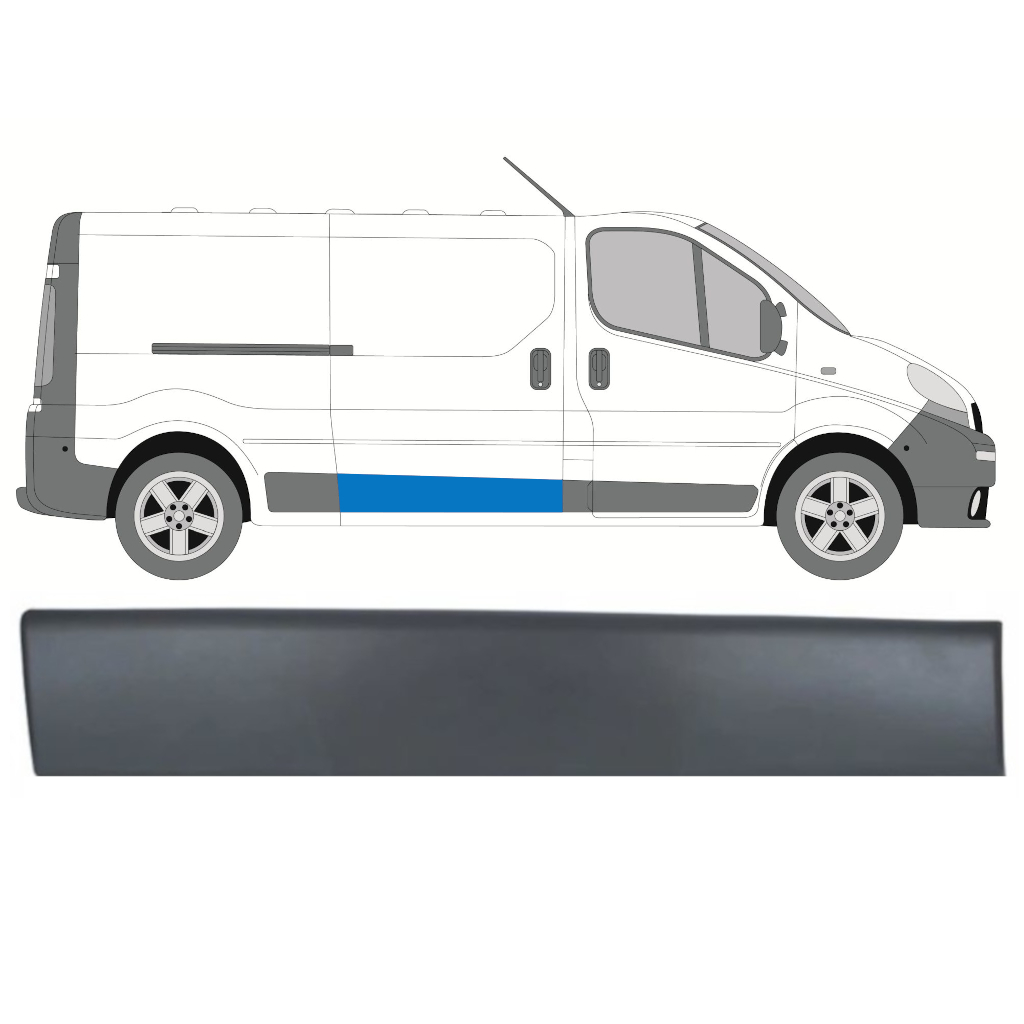 Moldura Puerta Corredera Para Renault Trafic 2001-2014 / Derecho 8203