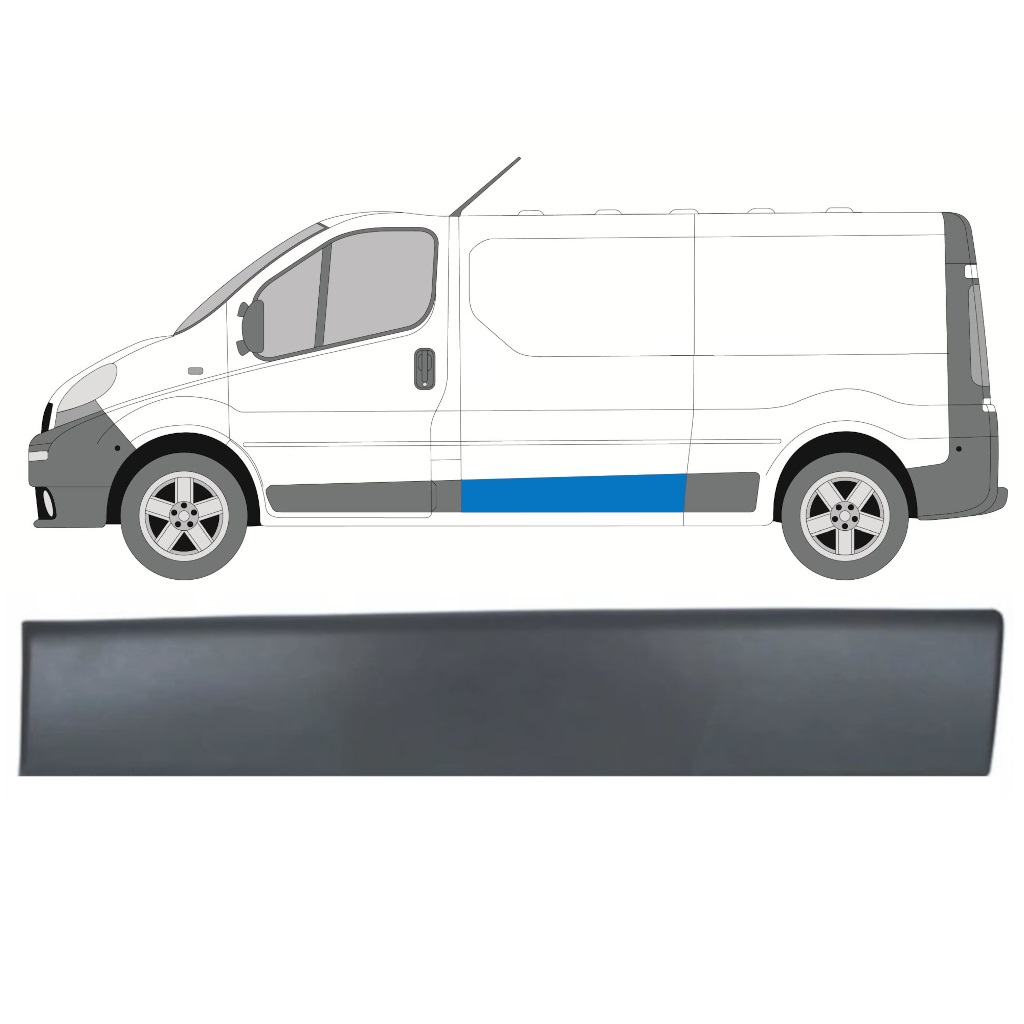Moldura Lateral Para Renault Trafic 2001-2014 / Izquierda 8204