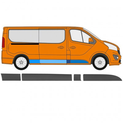 RENAULT TRAFIC 2014- LARGO MOLDURA LATERAL / KIT / DERECHA