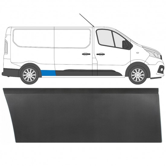 Moldura lateral guardabarros trasero para Renault Trafic 2014- / Derecho 8219