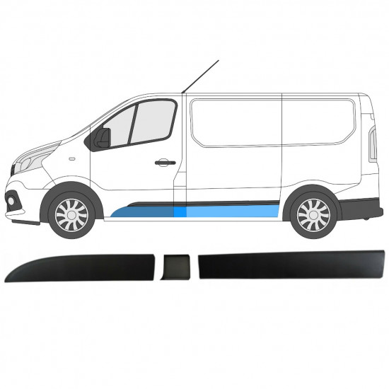 Conjunto de molduras para Renault Trafic Opel Vivaro Talento 2014- / SWB / Izquierda /  8568