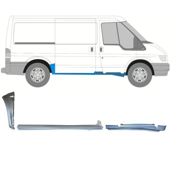 Panel de reparación conjunto para Ford Transit 2000-2013 / Derecho / 15019