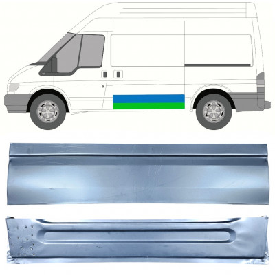 FORD TRANSIT 2000-2013 BATALLA LARGA / DISTANCIA ENTRE EJES MEDIA PUERTA CORREDERA EXTERIOR PANEL DE REPARACIÓN / KIT / IZQUIERDA