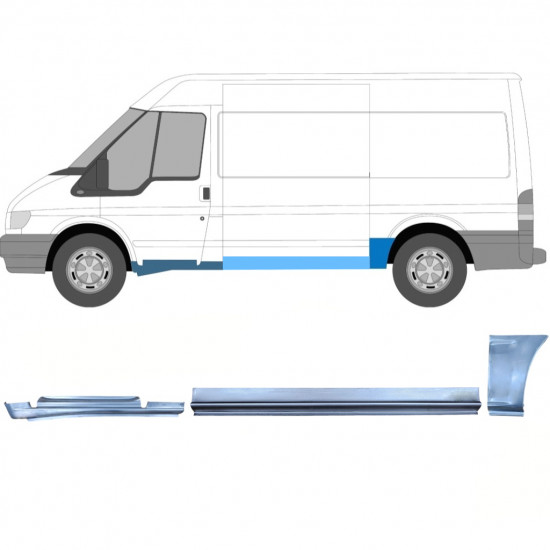 FORD TRANSIT 2000-2013 DISTANCIA ENTRE EJES MEDIA PANEL DE REPARACIÓN / KIT / IZQUIERDA