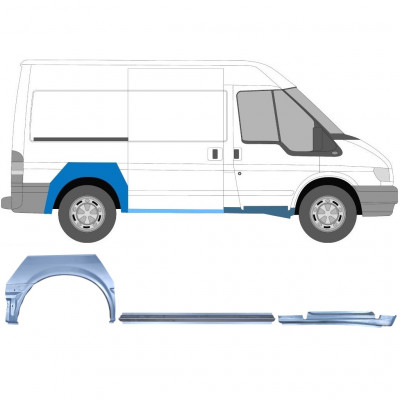 FORD TRANSIT 2000-2013 DISTANCIA ENTRE EJES CORTA PANEL DE REPARACIÓN / KIT / DERECHA