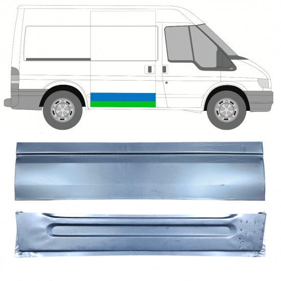 FORD TRANSIT 2000-2013 DISTANCIA ENTRE EJES CORTA PUERTA CORREDERA EXTERIOR PANEL DE REPARACIÓN / KIT / DERECHA