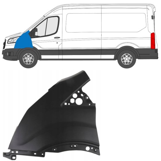 Guardabarro delantero para Ford Transit 2014- 2014-2019 / Izquierda 17093