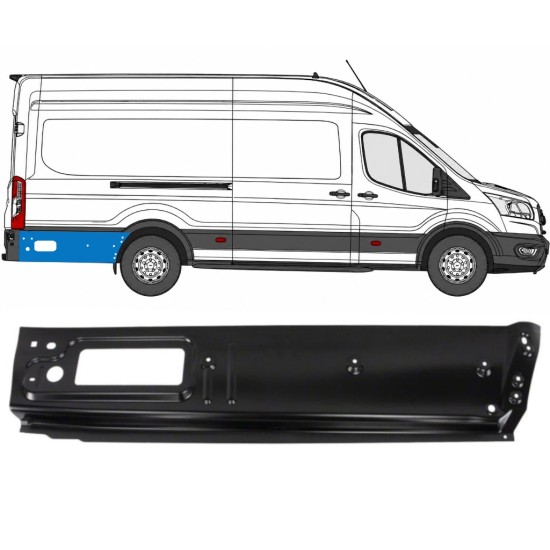 Panel de reparación guardabarros trasero parte trasera para Ford Transit 2014- 2014-2026 / Derecho 17088