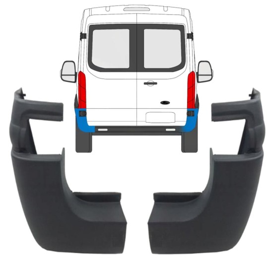 Esquina parachoques trasero para Ford Transit 2014- / Izquierda+Derecha / Conjunto 9731
