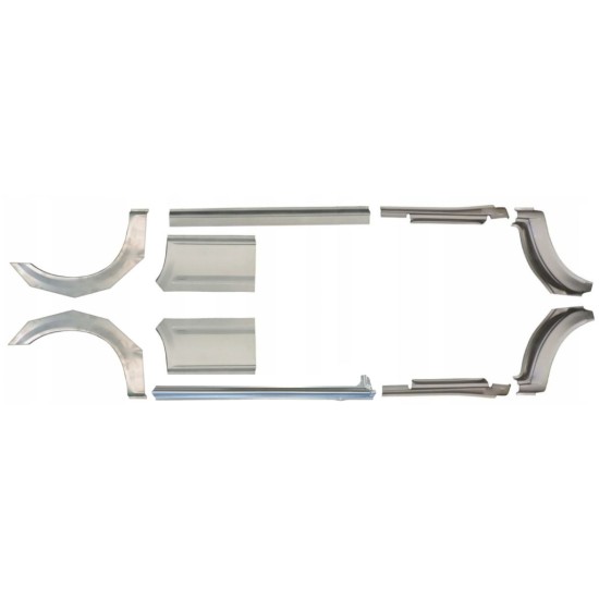 Panel de reparación del umbral + guardabarros trasero para Ford Transit 2000-2013 / LWB / Izquierda+Derecha / Conjunto 10630