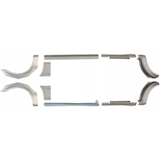 Panel de reparación del umbral + guardabarros trasero para Ford Transit 2000-2013 / Izquierda+Derecha / Conjunto 10637