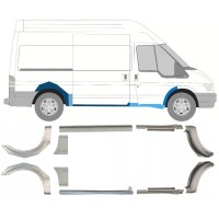 Panel de reparación del umbral + guardabarros trasero para Ford Transit 2000-2013 / Izquierda+Derecha / Conjunto 10637