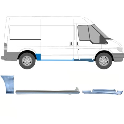 Panel de reparación conjunto para Ford Transit 2000-2013  / MWB / Derecho /  12434