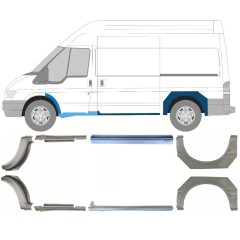 Panel de reparación del umbral + guardabarros trasero para Ford Transit 2000-2013 / Conjunto 12675
