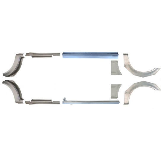 Panel de reparación del umbral + guardabarros trasero para Ford Transit 2000-2013 / Conjunto 12676