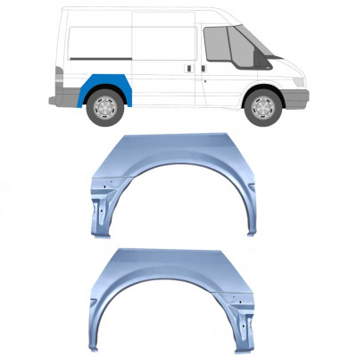 Panel de reparación guardabarros trasero para Ford Transit 2000- / SWB / Izquierda+Derecha / Conjunto 10086