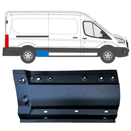 Panel de reparación guardabarros trasero parte delantera para Ford Transit 2014- / Derecho 15346