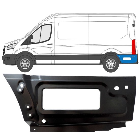 Panel de reparación guardabarros trasero parte trasera para Ford Transit 2014- / Izquierda 15349