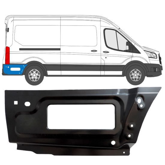 Panel de reparación guardabarros trasero parte trasera para Ford Transit 2014- / Derecho 15348