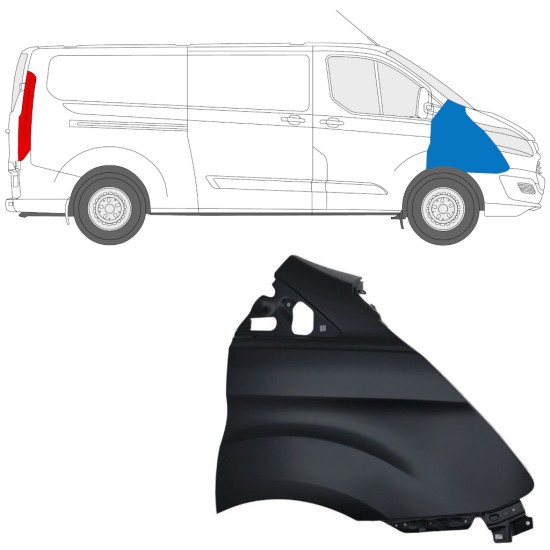 Guardabarro delantero para Ford Transit Custom 2013-2017 / Derecho 17095