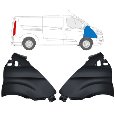 Guardabarro delantero para Ford Transit Custom 2013-2017 / Izquierda+Derecha / Conjunto 17097