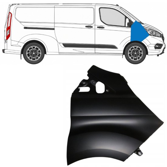 Guardabarro delantero para Ford Transit Custom 2017-2021 / Derecho 17098