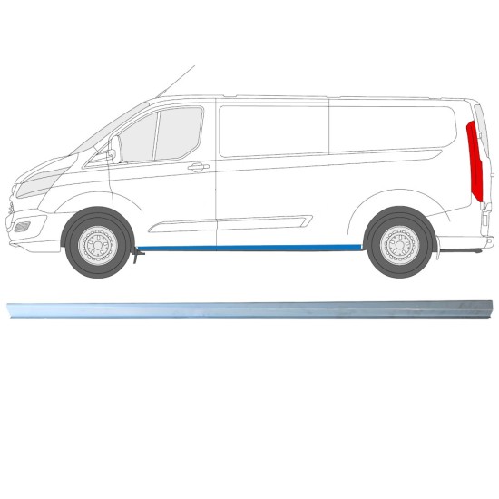 Panel de reparación umbral parte inferior para Ford Transit Custom 2013-2023 / Izquierda 16895