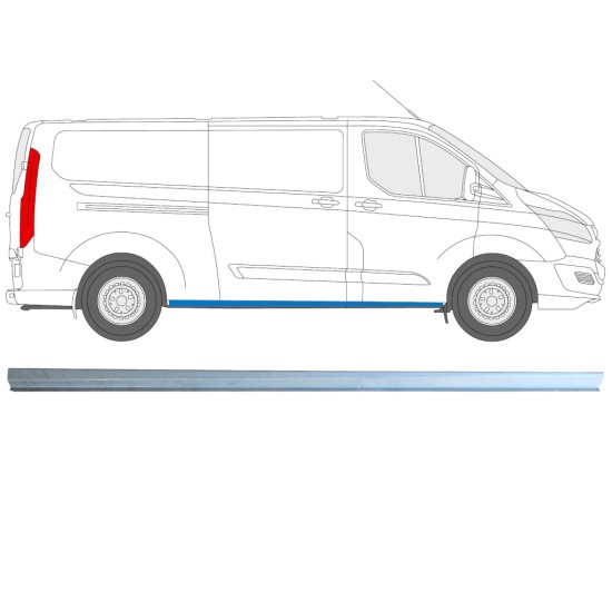 Panel de reparación umbral parte inferior para Ford Transit Custom 2013-2023 / Derecho 16894