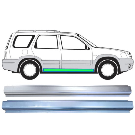 Panel de reparación del umbral + Panel de reparaciónumbral interna para Mazda Tribute 2001-2008 / Izquierda = Derecha (simétrico) 15598