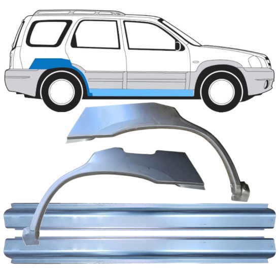 Panel de reparación conjunto para Mazda Tribute 2001-2008 / Izquierda+Derecha / 15853