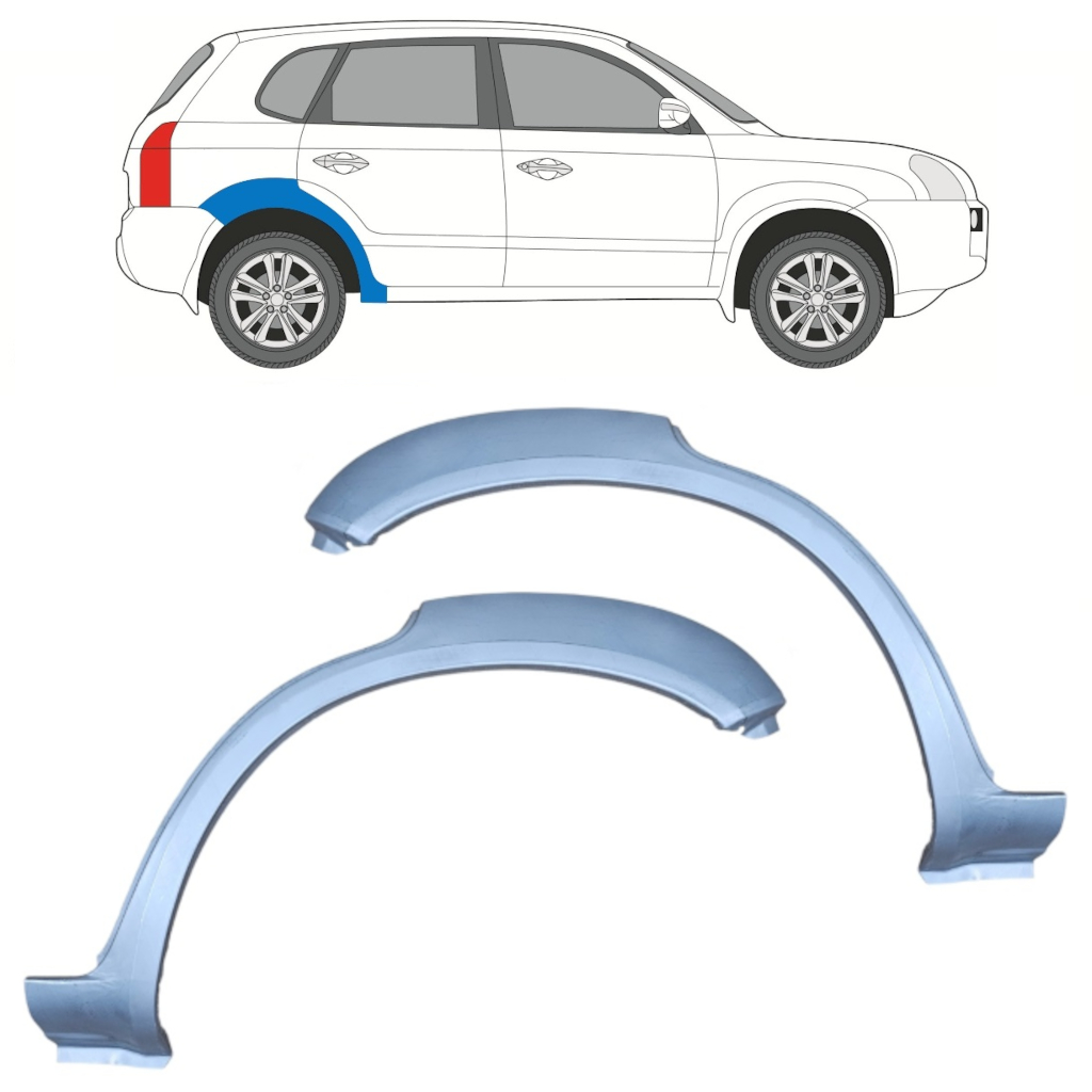 Panel De Reparación Guardabarros Trasero Para Hyundai Tucson 2004-2010 / Izquierda+Derecha / Conjunto 10013