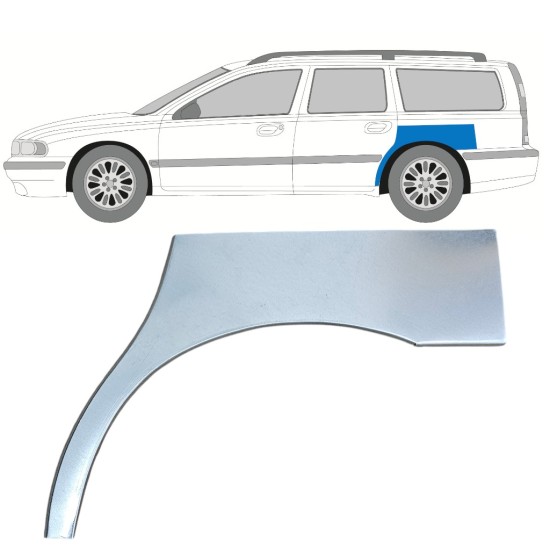 Panel de reparación guardabarros trasero para Volvo S70 V70 2000-2007 / Izquierda 17212