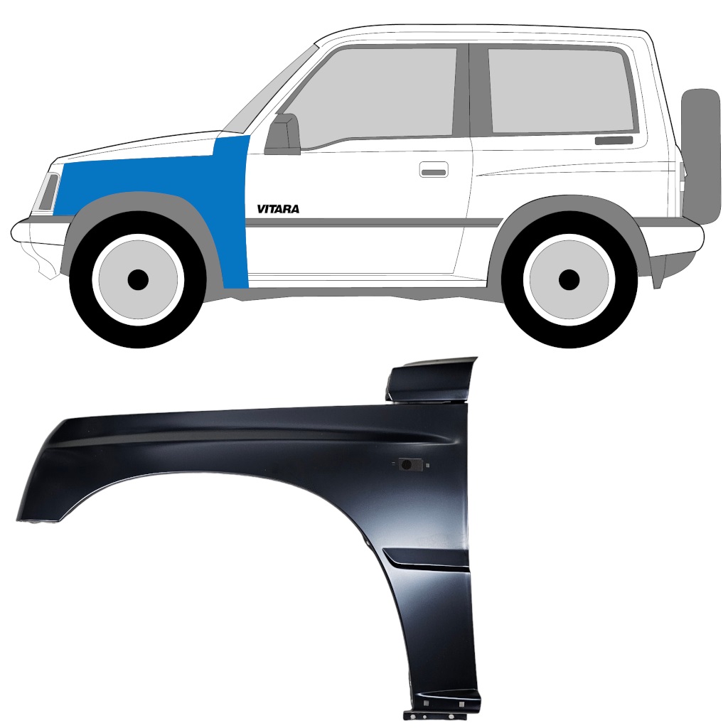 Guardabarro delantero para Suzuki Vitara 1988-1998 / Izquierda 12011