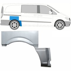 Panel de reparación guardabarros trasero para Mercedes Vito W639 2003-2014 / Derecho / Conjunto 9277