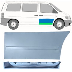 Panel de reparación puerta delantera interna + externa para Mercedes Vito I W638 1996-2003 / Derecho / Conjunto 12016