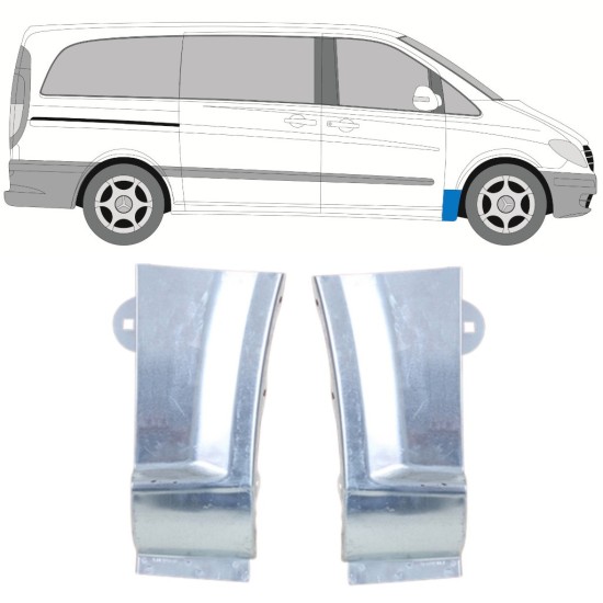 Panel de reparación guardabarros delantero para Mercedes Vito W639 2003-2014 / Izquierda+Derecha / Conjunto 16811