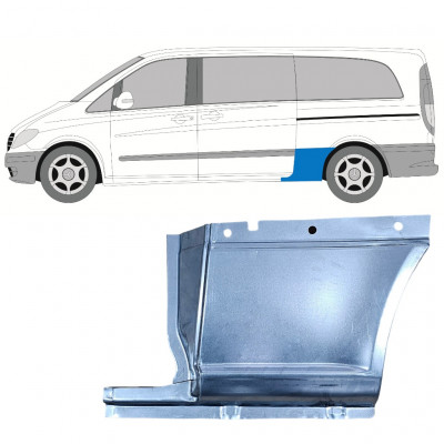 Panel de reparación guardabarros trasero para Mercedes Vito 2003- / LWB / Izquierda 11861