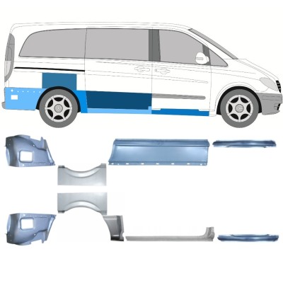 Panel de reparación conjunto para Mercedes Vito W639 2003-2014 / Izquierda+Derecha / 14788