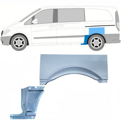 MERCEDES VITO 2003- DISTANCIA ENTRE EJES CORTA PANEL DE REPARACIÓN DEL ALERÓN TRASERO KIT / IZQUIERDA