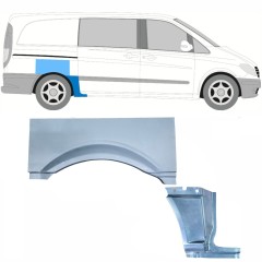 Panel de reparación guardabarros trasero para Mercedes Vito W639 2003-2014 / Derecho / Conjunto 11866