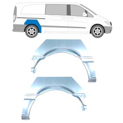 Panel de reparación guardabarros trasero para Mercedes Vito W639 2003-2014 / Izquierda+Derecha / Conjunto 9462