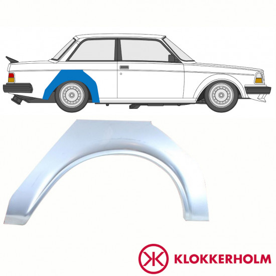 Panel de reparación guardabarros trasero para Volvo 240 1974-1993 / Derecho 10763