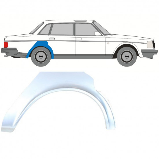 Panel de reparación guardabarros trasero para Volvo 240 1979-1993 / Derecho 8289