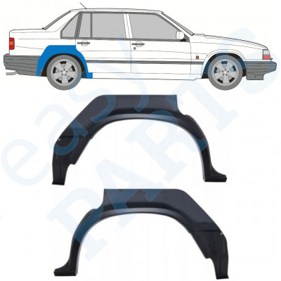 Panel de reparación guardabarros trasero para Volvo 940 1990-1998 / Izquierda+Derecha / Conjunto 9899