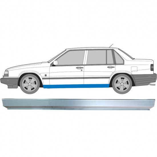 Panel de reparación del umbral para Volvo 940 / 960 1990-1998 / Izquierda 8865