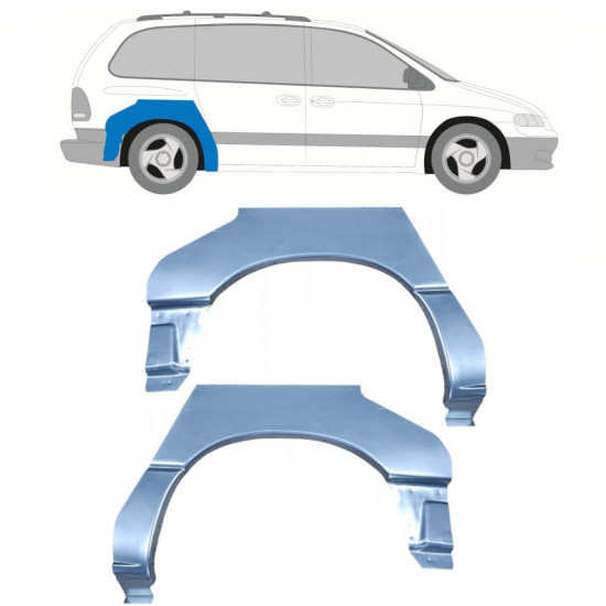 Panel de reparación guardabarros trasero para Chrysler Voyager 1996-2001 / Izquierda+Derecha / Conjunto 9967