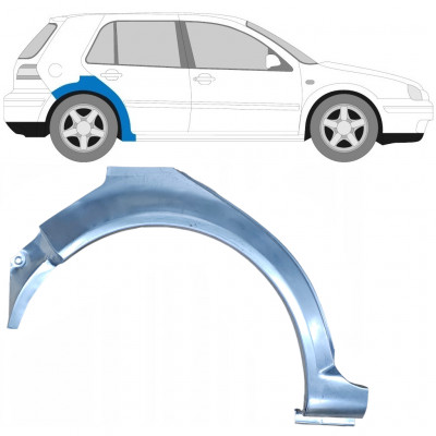 Panel de reparación guardabarros trasero para VW Golf 4 1997- / Derecho 6077