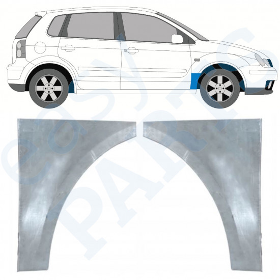 Panel de reparación guardabarros delantero para VW Polo 2001-2009 / Izquierda+Derecha / Conjunto 9733